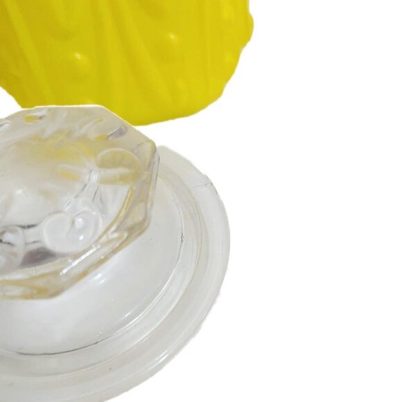 Vintage 1972 Imperial Glass Yellow & Amber Atterbury Scroll Show Off Jars - Picture 7 of 9